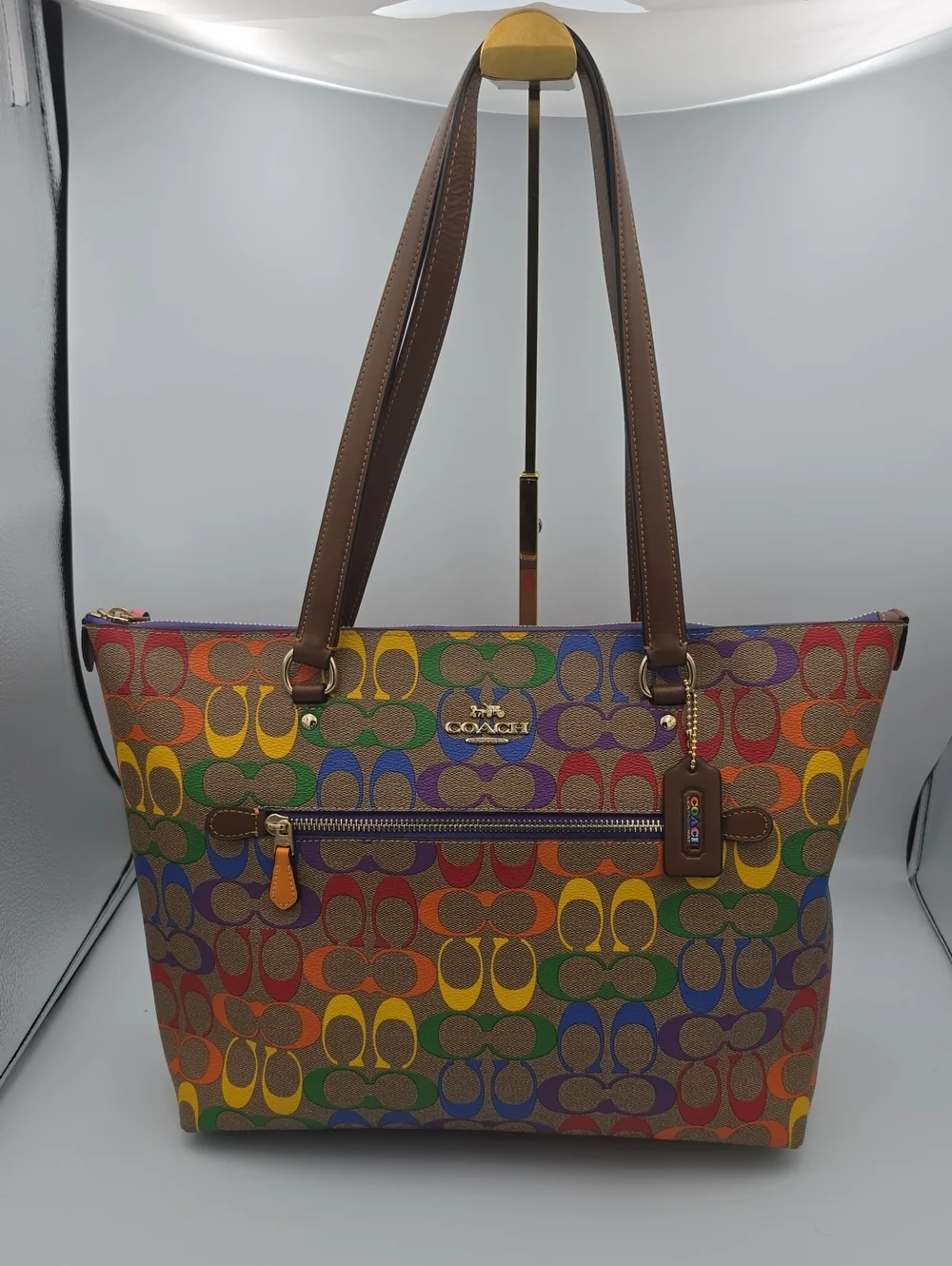 Coach Pride Brown Rainbow Signature Mono Large Limited Edition Tote (EUC)✨️🌈✨️